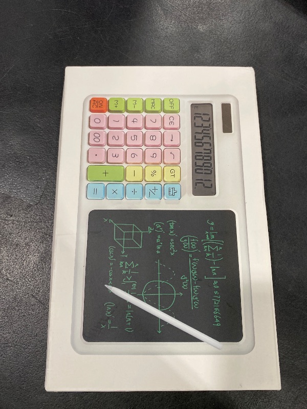 Photo 1 of Desk Cute Basic Calculator with Notepad and Stylus, 12 Digit Large Display Multi-Function for Office, School, Home & Basic Financial, Pink Office Accessories for Women(Pink)