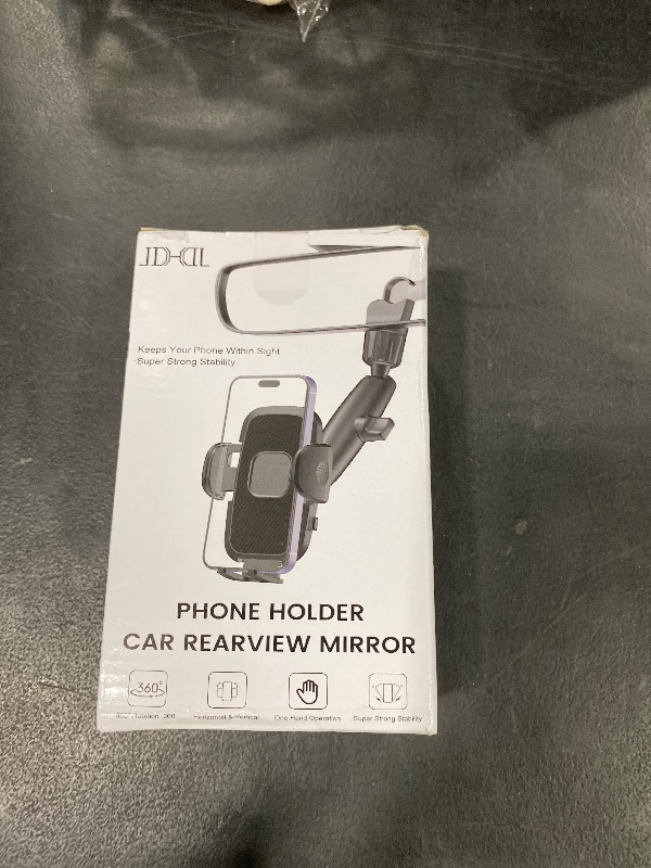 Photo 1 of JDHDL Car Phone Holder Rear View Mirror Phone Holder, 360° Rotating Car Phone Holder Mount Compatible with All 4-7 Inch iPhone and Android Cell Phones