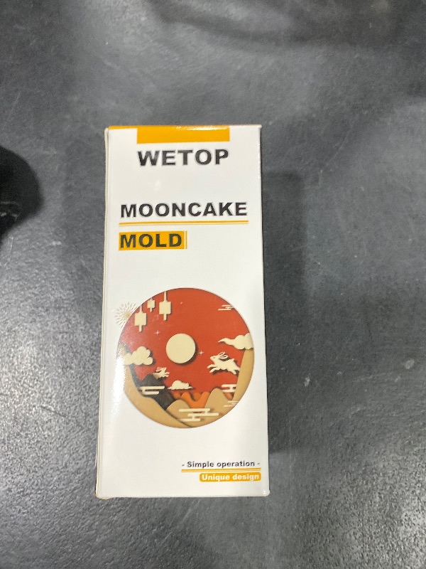 Photo 1 of Moon Cake Mold 6 PCS, Mid Autumn Festival DIY Hand Press Cookie Stamps Pastry Tool Moon Cake Maker, Flower Mode Patterns 1 Mold 6 Stamps 50g (White).