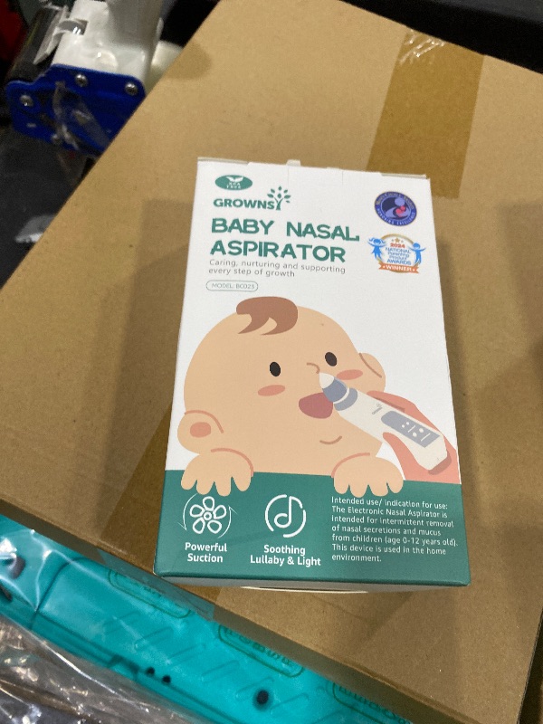 Photo 1 of GROWNSY Nasal Aspirator for Baby, Electric Baby Nose Sucker with Larger Suction Chamber and More Powerful Suction, Automatic Nose Cleaner with Music and Light Soothing Function