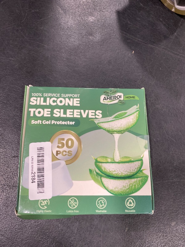 Photo 1 of Aheroi Toe Protectors, 50 Count Silicone Toe Sleeves Toe Covers for Women, Big Pain Relief Pinky Toe Protector for Men, Gel Hammer Toe Cover for Cushions Corns Bunion Blisters Toenails Loss