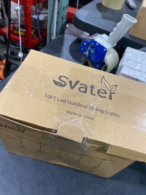 Photo 1 of Svater Outdoor Led String Lights 50FT, Patio Lights with 16pcs S14 Shatterproof Bulbs, 1 Watt E26 Dimmable 2700K Warm White, IP65 Waterproof, Commercial Grade Light