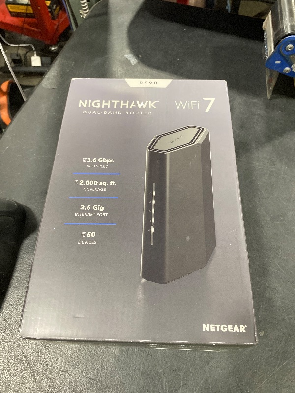 Photo 1 of NETGEAR Nighthawk Dual-Band WiFi 7 Router (RS90) – Security Features, BE3600 Wireless Speed (up to 3.6 Gbps) - Covers up to 2,000 sq. ft., 50 Devices – 2.5 Gig Internet Port - Free Expert Help