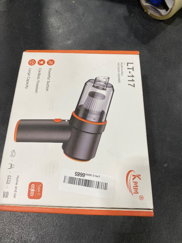 Photo 1 of KMM Handheld Car Vacuum Cleaner, 11000PA Vacuum Cleaner & Air Duster, 120W High Power Vacuum Portable Cordless, Hand Held Vacuum Rechargeable with Multi-Nozzles & LED Light for Home, Car, Office