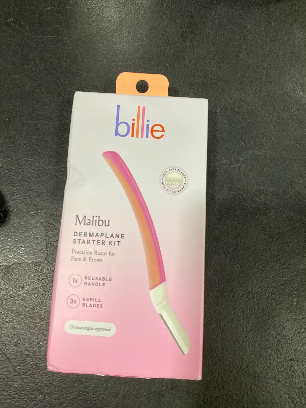 Photo 1 of Billie - Dermaplane Starter Kit - Reusable Handle + 3 Refill Blades - Remove Facial Hair + Perfectly Shape Brows - Dermatologist-Approved - Malibu