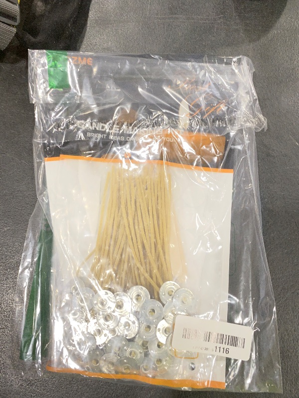 Photo 1 of Nuozme 50 Pcs 6" Natural Candle Wicks,Pre-Waxed by 100% Beeswax & Tabbed with 60Pcs Candle Wick Stickers and 5 Pcs Wooden Candle Wick Centering Device, for Candle Making?Candle DIY