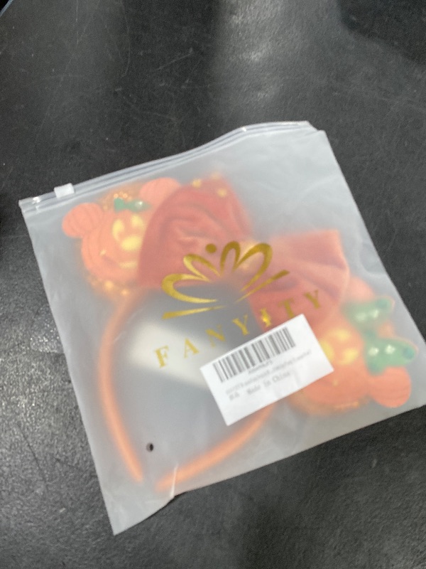Photo 1 of FANYITY Mouse Ears, Sequin Mouse Ears Headband for Girls Women Halloween Birthday Party (Orange Bow)