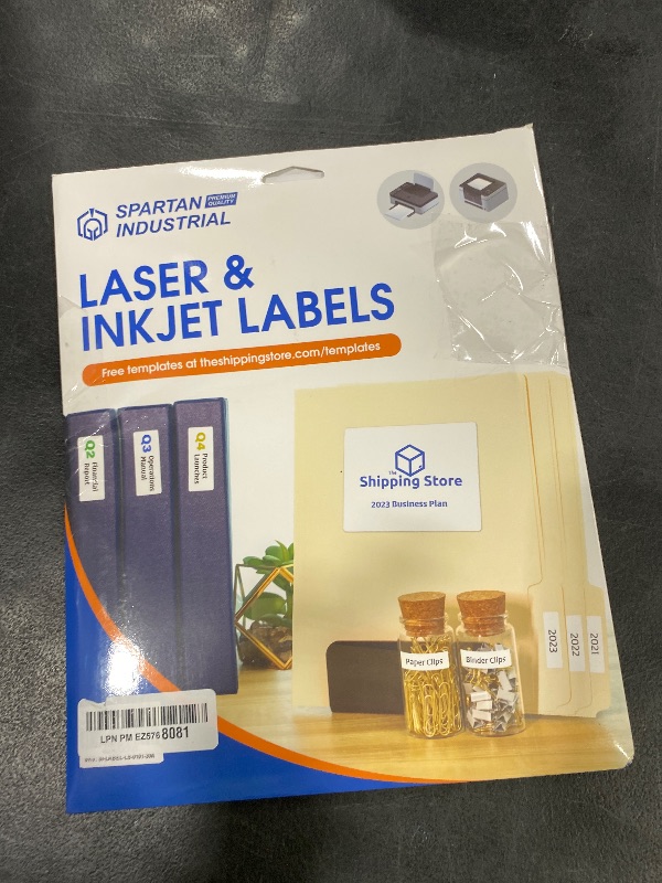 Photo 1 of 1" X 1" Square Printable Labels Compatible with Inkjet and Laser Printers - 30 Sheets, 1890 Matte White Paper Stickers for QR Codes, Barcodes, and Price Tags - Spartan Industrial