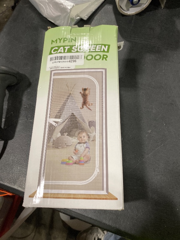 Photo 1 of Reinforced Cat Screen Door, 40X84” Heavy Duty Pets Proof Screen Door with Two Way Zips, Prevent Dogs Cats Running Out from Home, Bedroom, Living Room, Kitchen Patio Door