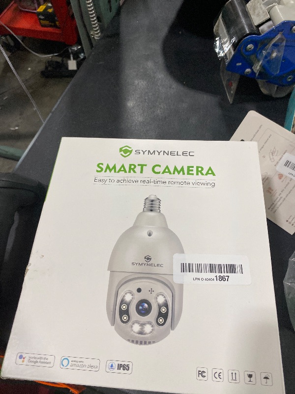Photo 1 of SYMYNELEC 5GHz/2.4GHz Light Bulb Security Camera Outdoor Waterproof 2.5K, 5G Dual Band WiFi Light Socket Security Camera with AI Human Motion Detection Tracking 4MP Color Night Vision Alexa (2 PCS)