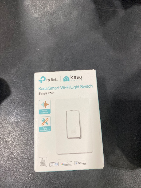 Photo 1 of Kasa Smart Light Switch HS200, Single Pole, Needs Neutral Wire, 2.4GHz Wi-Fi Light Switch Works with Google Home, UL Certified, No Hub Required, White