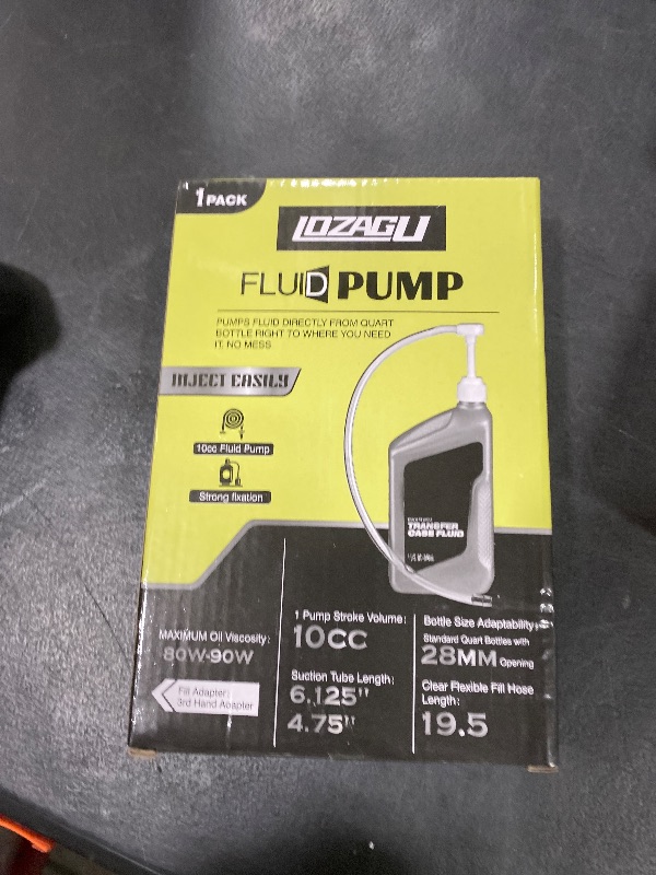 Photo 1 of LOZAGU Fluid Pump for Standard Quart Bottles - 10cc Per Pump Stroke, Transmission Fluid Pump with 3rd Hand Adapter, Transfer Gear Oil, Differential & Transmission Fluid (1Pack-28mm)