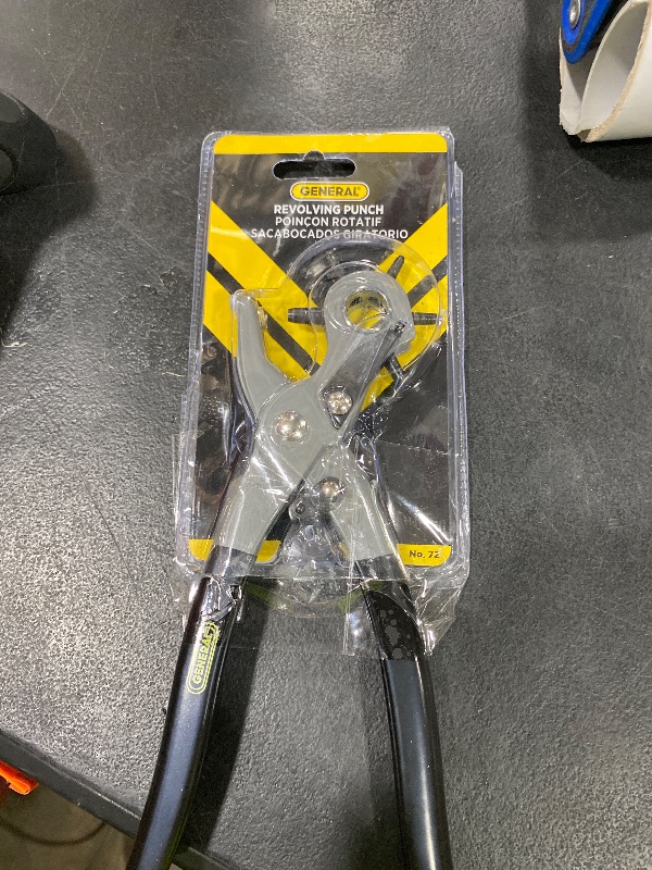 Photo 1 of General Tools Leather Hole Punch Tool - 6 Multi-Hole Sizes for Leather, Rubber, & Plastic - Hobbies & Crafts 8.5 inches