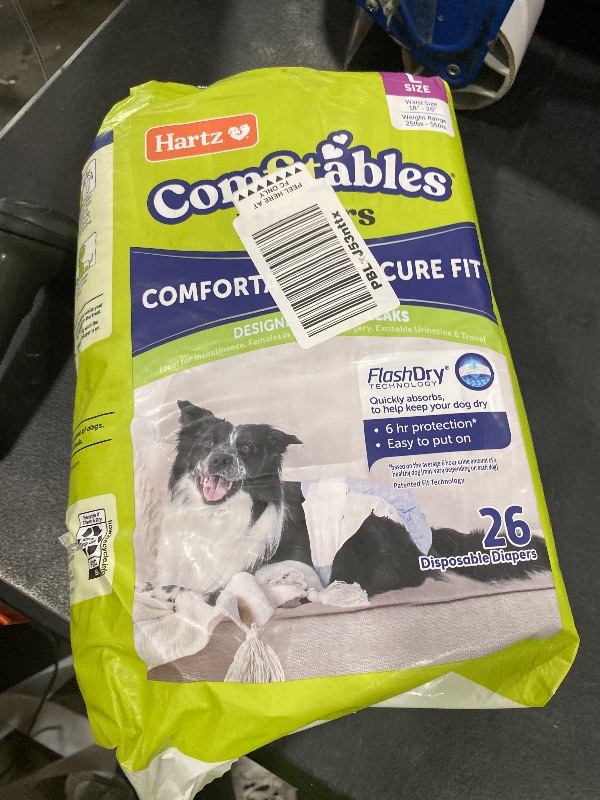 Photo 1 of New! Hartz® Comfitables® Disposable Dog Diapers, Size Large 26 Count, Comfortable & Secure Fit, Easy to Put On, Super Absorbent Male and Female Diaper