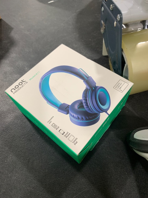 Photo 1 of Kids Headphones - noot products K11 Foldable Stereo Tangle-Free 3.5mm Jack Wired Cord On-Ear Headset for Children/Teens/Boys/Girls/Smartphones/School/Kindle/Airplane Travel/Plane/Tablet (Navy/Teal)