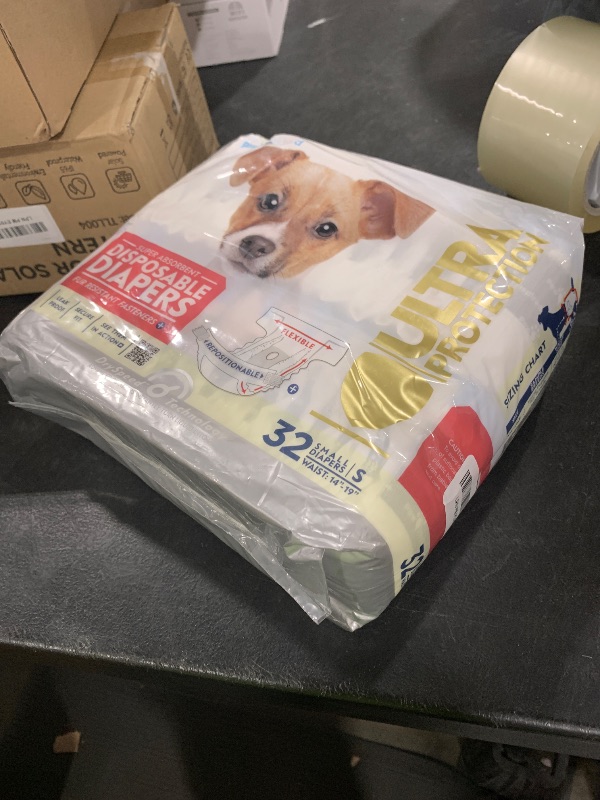 Photo 1 of Paw Inspired 32ct Disposable Dog Diapers | Female Dog Diapers Ultra Protection | Diapers for Dogs in Heat, Excitable Urination, or Incontinence (Small)