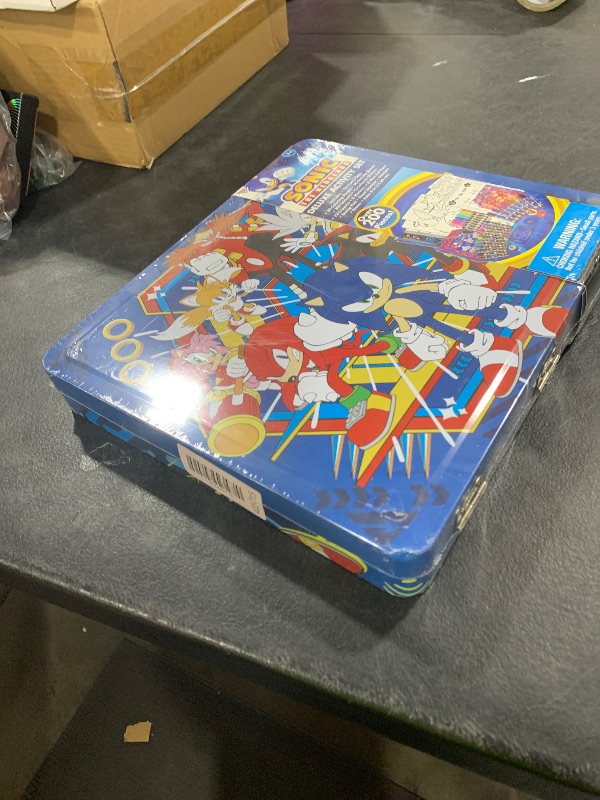 Photo 1 of Innovative Designs Sonic The Hedgehog Deluxe Activity Set for Kids with Carrying Tin, Coloring Sheets, Stickers, & Art Supplies, 200+ Pieces