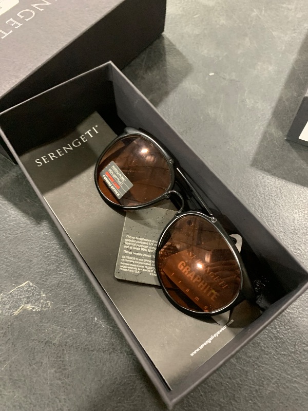 Photo 1 of Serengeti - Hamel, Shiny Black, Mineral Polarized 555nm Cat 3 to 3, Medium, Sunglasses, Unisex, Adult