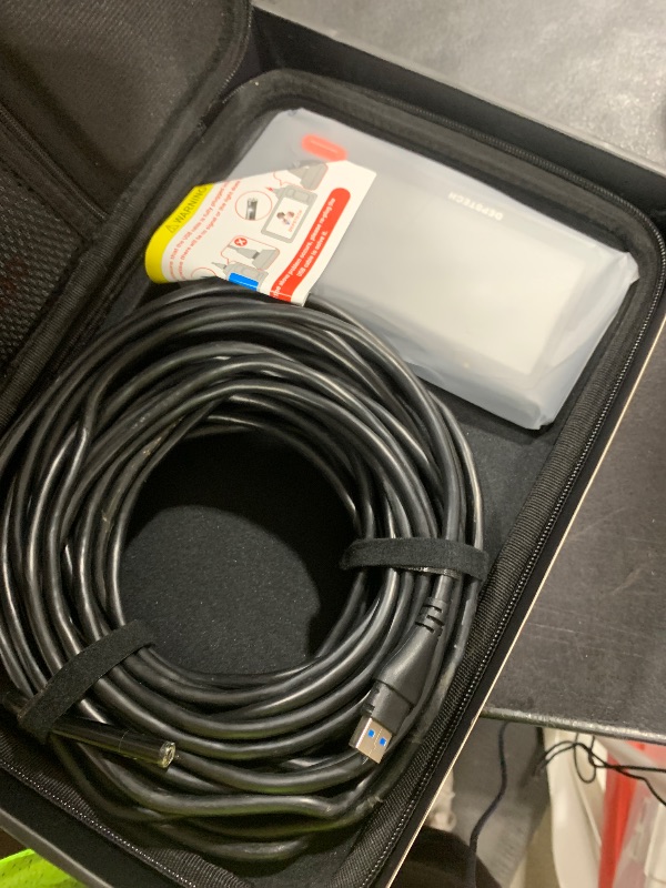 Photo 1 of Triple Lens Sewer Inspection Camera with 50FT Semi-Rigid Cable, DEPSTECH 5"IPS Screen Endoscope Camera with Lights, 1080P Industrial Borescope, Split Screen, Waterproof Drain Pipe Tool, Carrying Case