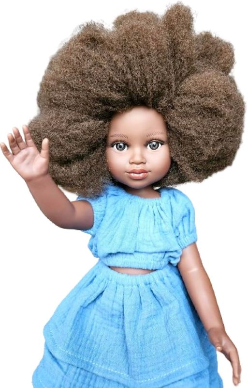 Photo 1 of MARULADOLLS: 18 inch Black African American Doll - Realistic Baby Doll with Brown Kinky Hair. Lifelike Reborn Girl - Easter Gift - Birthday Gift for 3 to 12 Year Old Girl