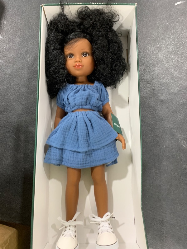 Photo 1 of MARULADOLLS: 18 inch Black African American Doll - Realistic Baby Doll with Brown Kinky Hair. Lifelike Reborn Girl - Easter Gift - Birthday Gift for 3 to 12 Year Old Girl