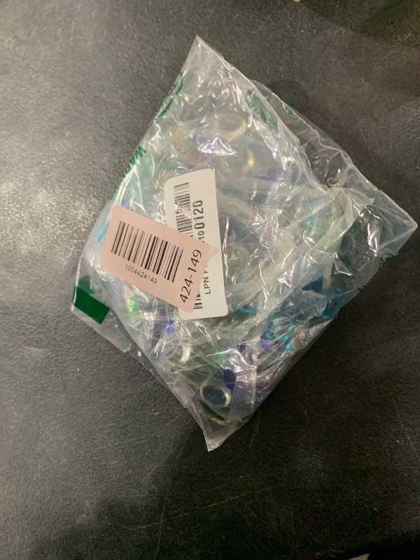 Photo 1 of Foncomy 1 LB Flat Glass Beads, 150PCS Small Glass Marbles, Mini Flat Round Pebbles for Vase Filler and Floral, Fish Tank Rocks Decorative Gemstones for Home and Aquarium Décor,Mixed Green and Blue