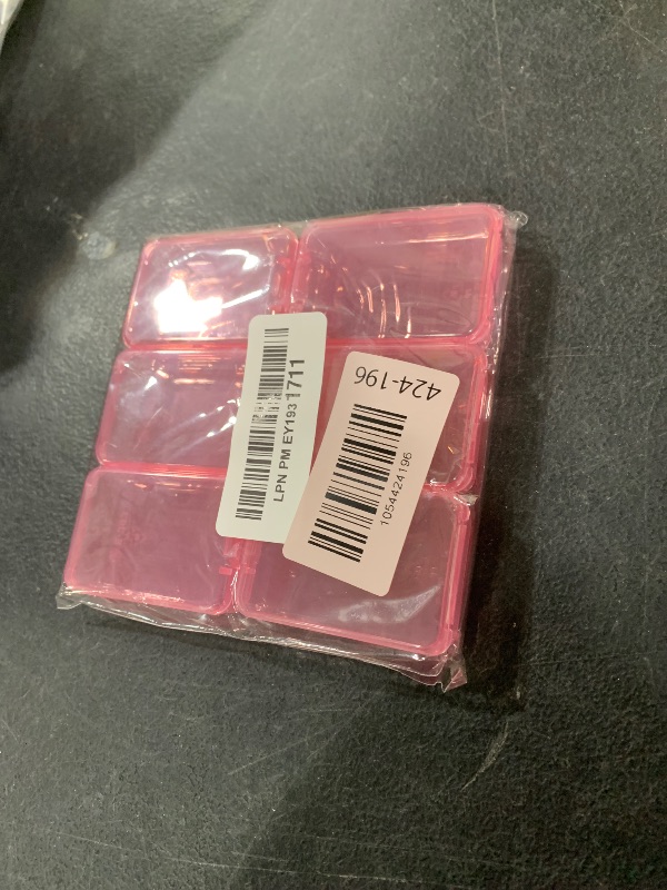 Photo 1 of 6 PCS Small Pill Box, Tiny Pill Case,Mini Clear Plastic Storage Containers Cute Travel Pill Organizer Case Portable for Pocket Purse Briefcase (Pink)