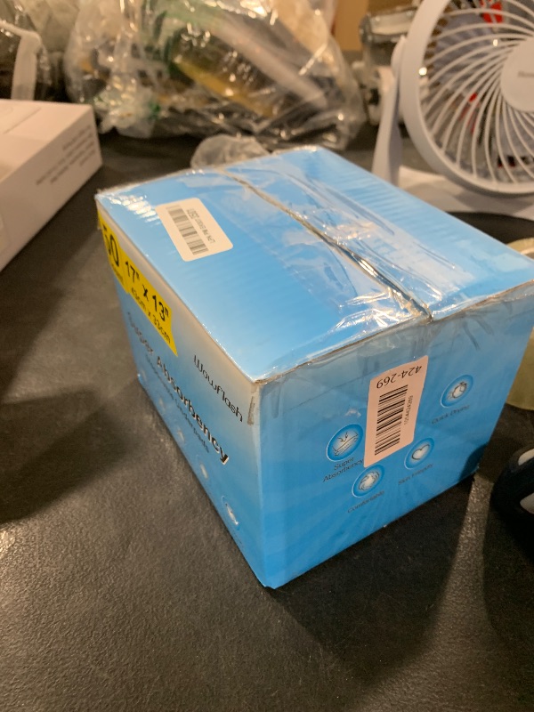 Photo 1 of 50 Count Super Absorbency Disposable Underpads, Leakproof Quick Drying Disposable Pads for Baby, Puppy and Adults, Disposable Changing Pads for Baby, Disposable Diaper Changing Pads, 17” x 13”, Blue