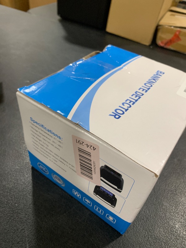 Photo 1 of WINB Portable Counterfeit Bill Detector Machine, Automatic 4-Way Direction USD & Euro Value Counting, Swift Counterfeit Money Detector UV/IR/MG for Small Businesses
