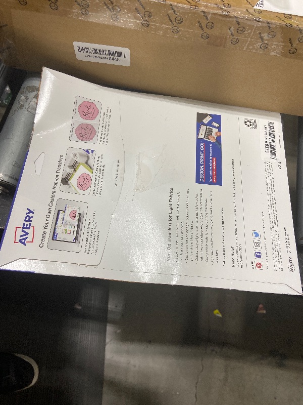 Photo 1 of Avery Printable Heat Transfer Paper for Light Fabrics, 8.5" x 11", Inkjet Printer Compatible, 6 Sheets of Iron On Transfer Paper, Great for Custom Shirts, Uniforms, Gifts, and More (3271)