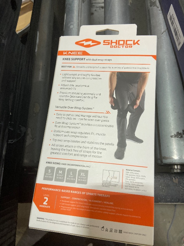 Photo 1 of Shock Doctor Knee Brace Wrap, Knee Support Stabilizes Patella, Provides Comfortable & Lightweight Compression to Stabilize Muscles in the Knee, Single