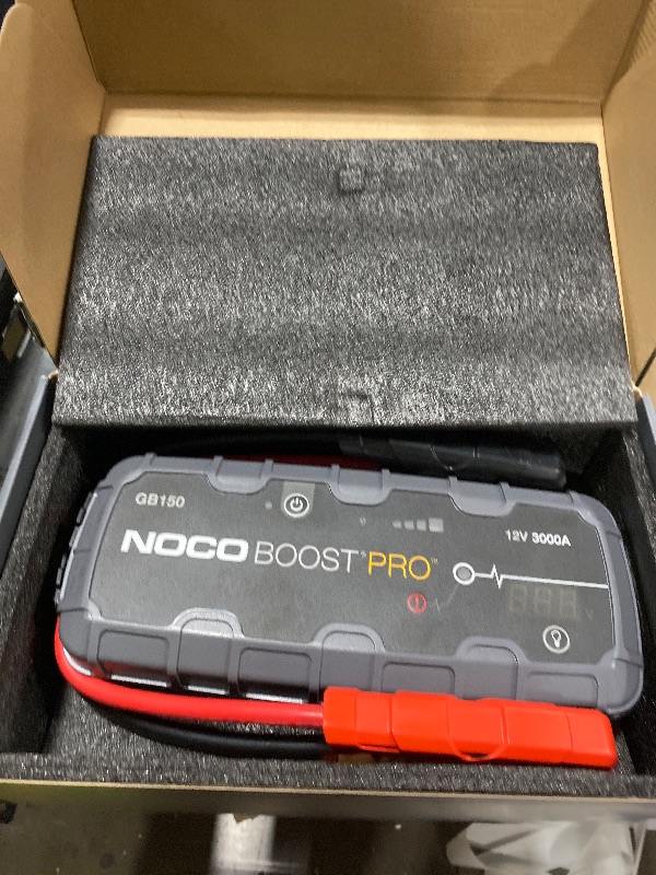 Photo 1 of NOCO Boost GB150: 3000A UltraSafe Jump Starter – 12V Lithium Battery Booster Pack, Portable Jump Box, Power Bank & Jumper Cables - for 9.0L Gas and 7.0L Diesel Engines