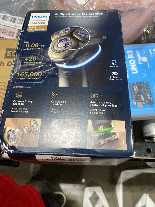 Photo 1 of Philips Norelco Shaver i9000 Prestige Ultra, Wet & Dry Electric Shaver, White Gold, SenseIQ Pro Technology, Triple Lift & Cut System, 360 Rotating NanoTech Precision Blades, Beard Styler, XP9403/88