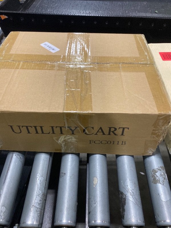 Photo 1 of HKWOTINHA Folding Rolling Cart with Wheels - 3 Tier Collapsible Utility Cart, Metal Service Cart (Large)