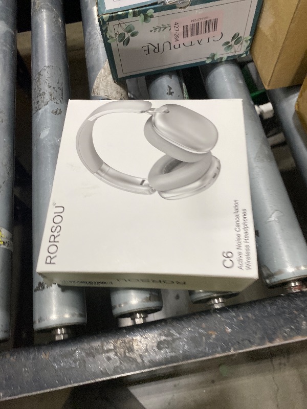 Photo 1 of RORSOU C6 Active Noise Cancelling Headphones, Wireless Over Ear Bluetooth Headphones, 60H Playtime, Lightweight Folding Deep Bass Comfort Fit Ear Cups Headset with Mic for iPad/Travel/PC/Home Silver