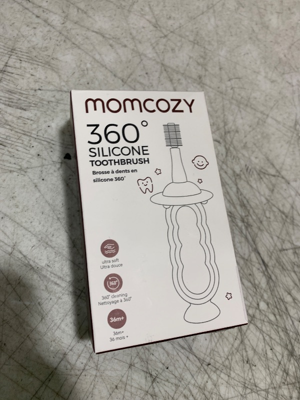 Photo 1 of Momcozy Baby Toothbrush, Toddler Toothbrush 1-2, Infant Tooth Brush 6 to 12 Months and up, Oral Cleaner, Baby Tongue Cleaner, Blue