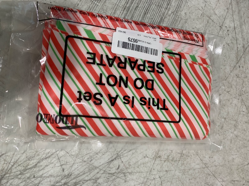 Photo 1 of 10 Christmas Fabric Bundles - Sewing Quilting Xmas Red and Green Candy Cane Stripes Printing Fabric Squares for Patchwork Sewing DIY Craft Christmas Party Supplies (20 x 15.75 Inches)