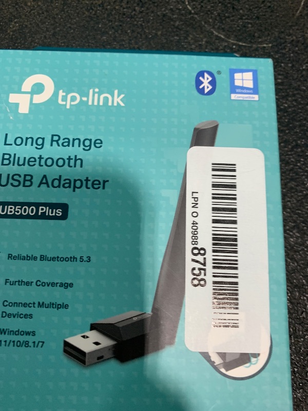 Photo 1 of TP-Link USB Bluetooth Adapter for PC, Bluetooth 5.3 Long Range Receiver, Plug and Play, Adjustable Antenna, Supports Windows 11/10/8.1/7 for Desktop, Laptop, PS5/PS4/Xbox Controller (UB500 Plus)