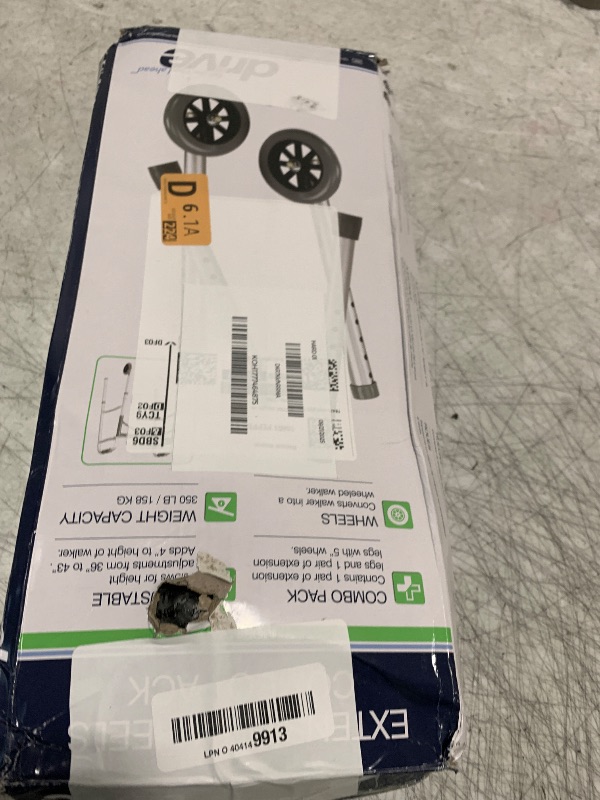 Photo 1 of Drive Medical Deluxe Extended Height 5" Walker Wheels and Legs Combo Pack, Gray, 5"