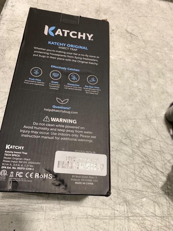 Photo 1 of Katchy Indoor Insect Trap - Catcher & Killer for Mosquitos, Gnats, Moths, Fruit Flies - Non-Zapper Traps for Inside Your Home - Catch Insects Indoors with Suction, Bug Light & Sticky Glue (Black)