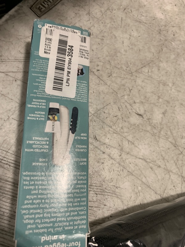 Photo 1 of Radius USDA Organic Dental Solutions All Ages Dog Dental Kit 1 Unit, 1 Dog Toothbrush, 1 0.8oz Toothpaste, & 1 Travel Case, Firm Bristle & Non Toxic Toothpaste for Dogs