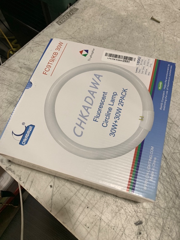 Photo 1 of CHKADAWA FCL30/30K Circular Fluorescent Light Bulbs T9 9 inch 30 Watts, Round FCL30EX-L 27K Circline Light Bulb FC9T9/KB 30W 830 3000K, 32030 WW Warm White, G10q 4 Pin Base, 2 Pack