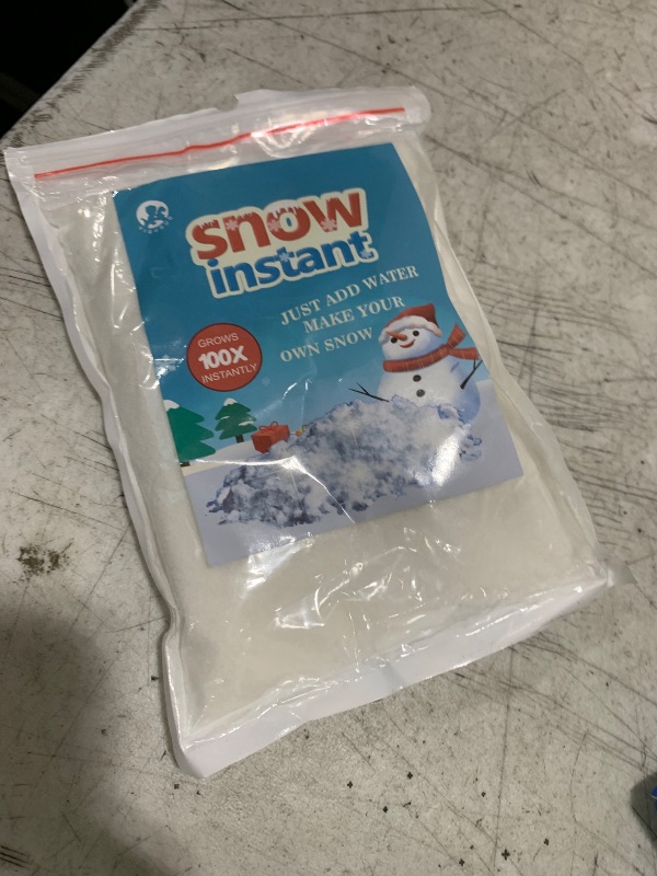 Photo 1 of YIQUDUO Instant Snow Powder - Expands 100x with Water (Makes 10 Gallons) | Non-Toxic | Ideal Artificial Snow for Crafts, Snow for Crafts, Cloud Slime, Holiday Decorations, Sensory Play & School DIY