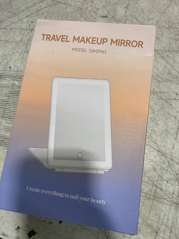 Photo 1 of FUNTOUCH Rechargeable Travel Makeup Mirror with 72 Led Lights, Portable Lighted Beauty Mirror, 3 Color Lighting, Dimmable Touch Screen, Tabletop LED Folding Cosmetic Vanity Mirror