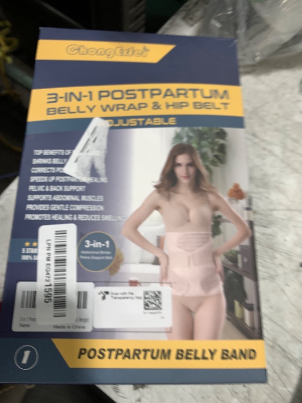 Photo 1 of 3 in 1 Postpartum Belly Band - Postpartum Belly Support Recovery Wrap, After Birth Brace, Slimming Girdles, Body Shaper Waist Shapewear, Post Surgery Pregnancy Belly Support Band (S/M, Beige)