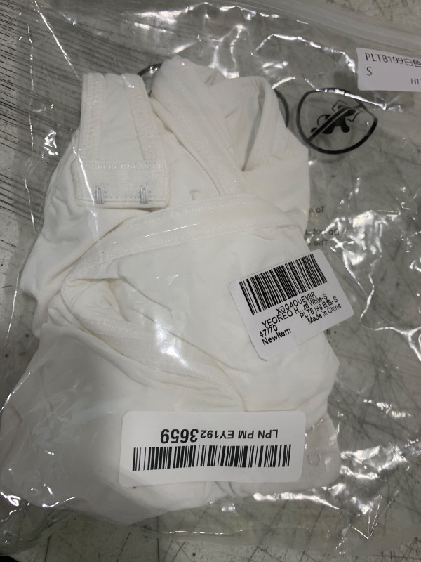Photo 1 of YEOREO Hyperflex Strapless Bodysuit Tube Top Off Shoulder Double Lined Thong Bodycon Slim Fit Summer Sexy Leotard White-S