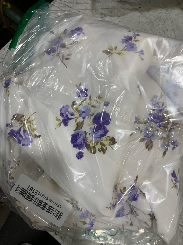 Photo 1 of Scarlet Darkness Floral Corset Sundress for Women Ruched Bust Summer Dress Beige Purple Floral M