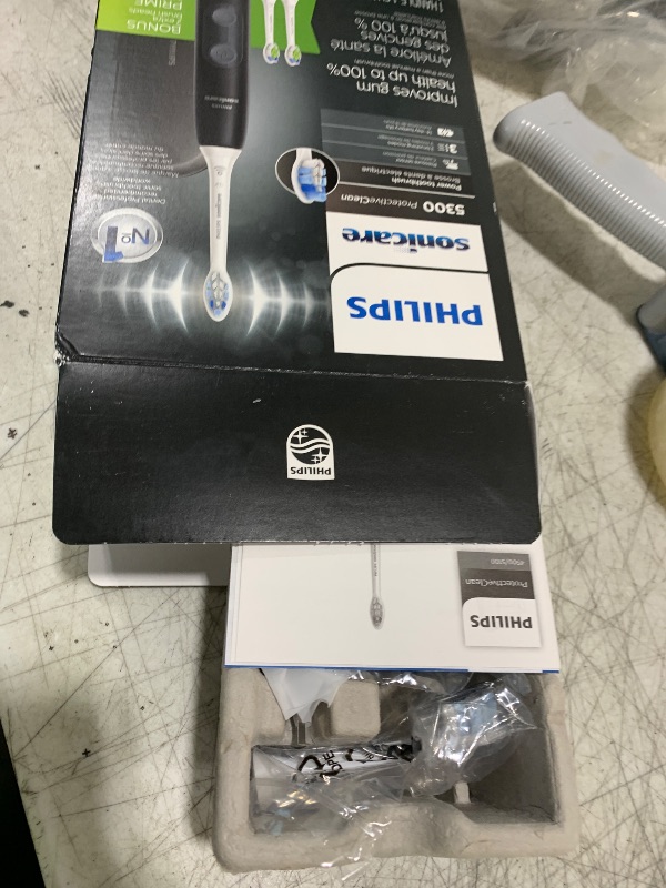 Photo 1 of Philips Sonicare ProtectiveClean 5300 Rechargeable Electric Toothbrush, with Pressure Sensor, 3 Cleaning Modes, SmarTimer and QuadPacer, with 2 Bonus Brush Heads, Travel Case, Black, Model HX6423/34