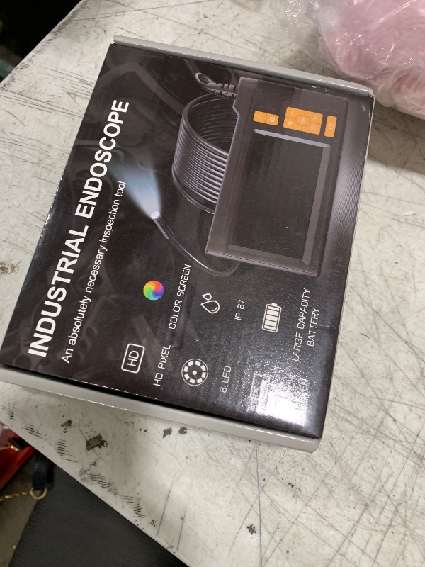 Photo 1 of Dual Lens Endoscope Camera with Light, 4.3" Borescope with Photo/Video Function & Free(Built in 32GB Card), 16.4FT Semi-Rigid Snake Cable with IP67 Waterproof for Pipe, Engine & HVAC Inspection