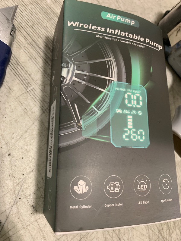 Photo 1 of Tire Inflator Portable Air Compressor, 150PSI & 25000mah Portable Air Pump with Digital Pressure Gauge, 2X Faster Cordless Tire Pump for Car, Bike, Motorcycle, Ball.